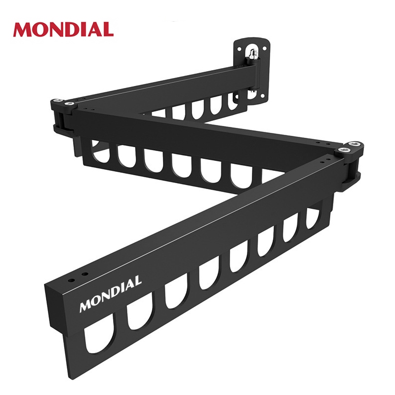 Mondial  ราวตากผ้าแบบติดผนัง พับเก็บได้ ราวตากผ้าอลูมิเนียม Folding Drying Rack ประหยัดพื้นที่ หมุนได้ ติดตั้งง่าย