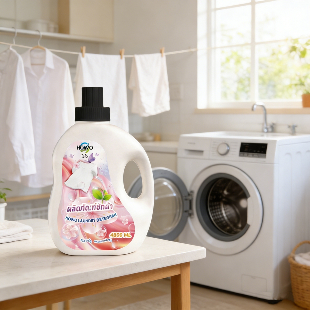 4 แกลลอน 19.2ลิตร ส่งฟรี! HOWOโฮโว น้ำยาซักผ้าแกลลอน 192,00 มล. (4800 มล.x4) กลิ่น เลิฟลี่ คิดส์ ทำค