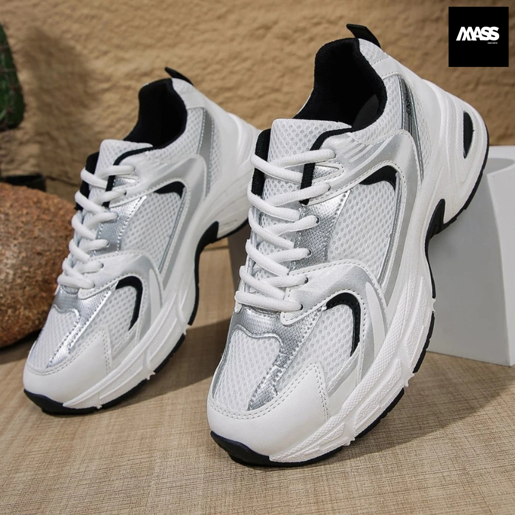 MASS Sneaker รองเท้าผ้าใบ ทรงสปอร์ต ไซส์ใหญ่ 36-45 พร้อมส่งฟรี รองเท้ากีฬาลำลอง ใส่วิ่งได้ นุ่ม กันลื่น [LN5300]