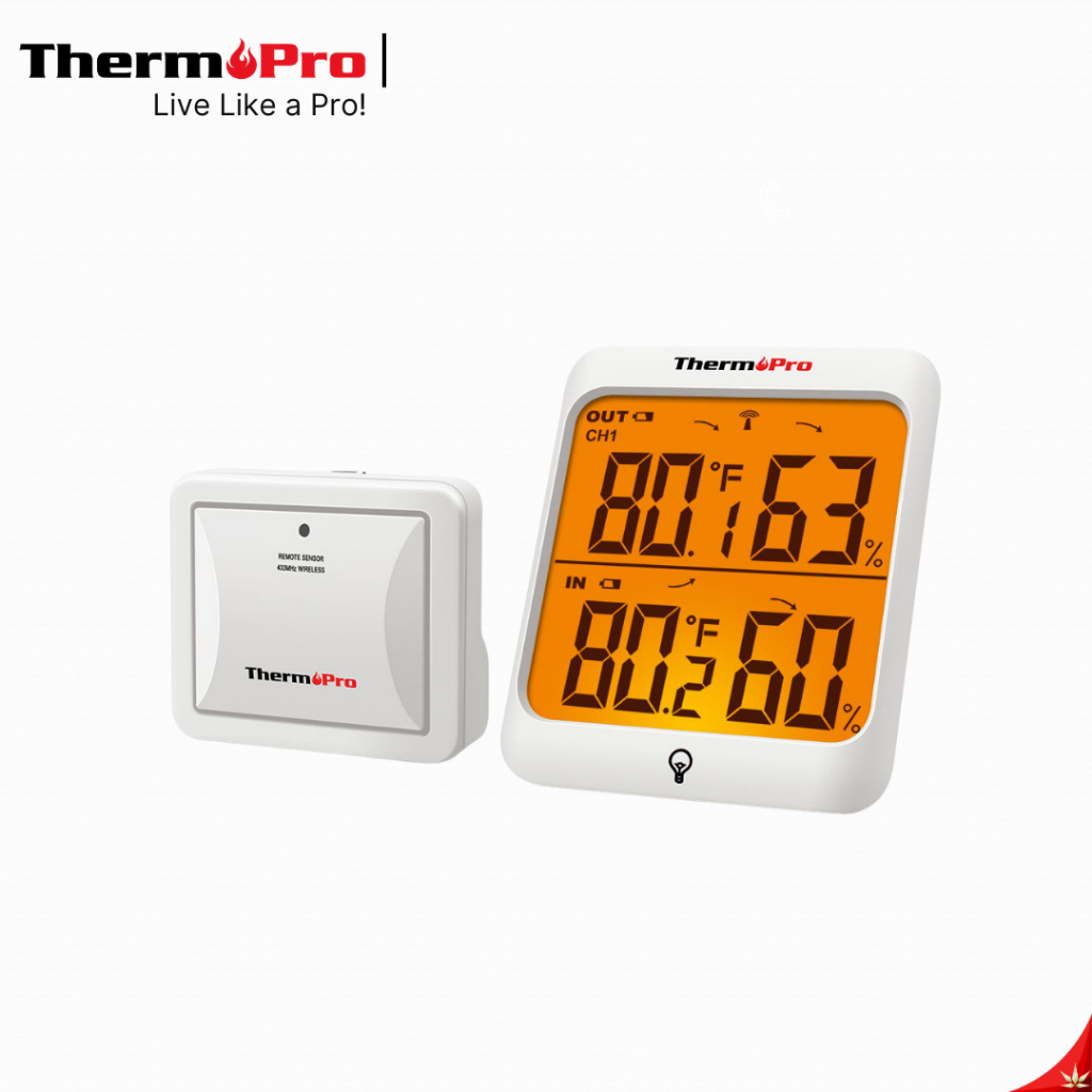 ThermoPro TP63C เครื่องวัดอุณหภูมิและความชื้น แบบไร้สาย Indoor / Outdoor วัดได้ทั้งภายในเเละภายนอก