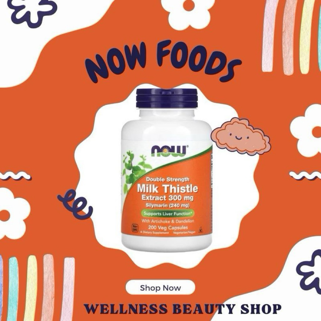พร้อมส่ง Now Foods Milk Thistle extract 300mg silymarin 240mg 100,200เม็ด สินค้าจากUSA