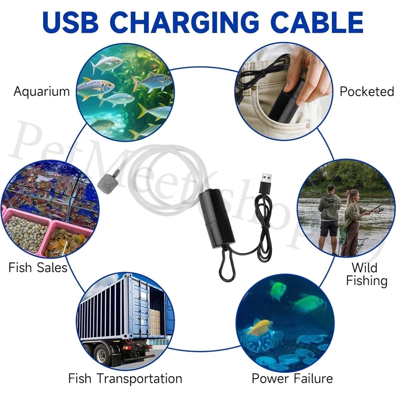 ถูก🎉USB ปั้มน้ำออกซิเจนตู้ปลา เครื่องปั๊มออกซิเจน ปั้มอากาศ แบบพกพา ประหยัดพลังงาน พิพิธภัณฑ์สัตว์น้ำถังปลา ปั๊มออกซิเจน thumbnail 3