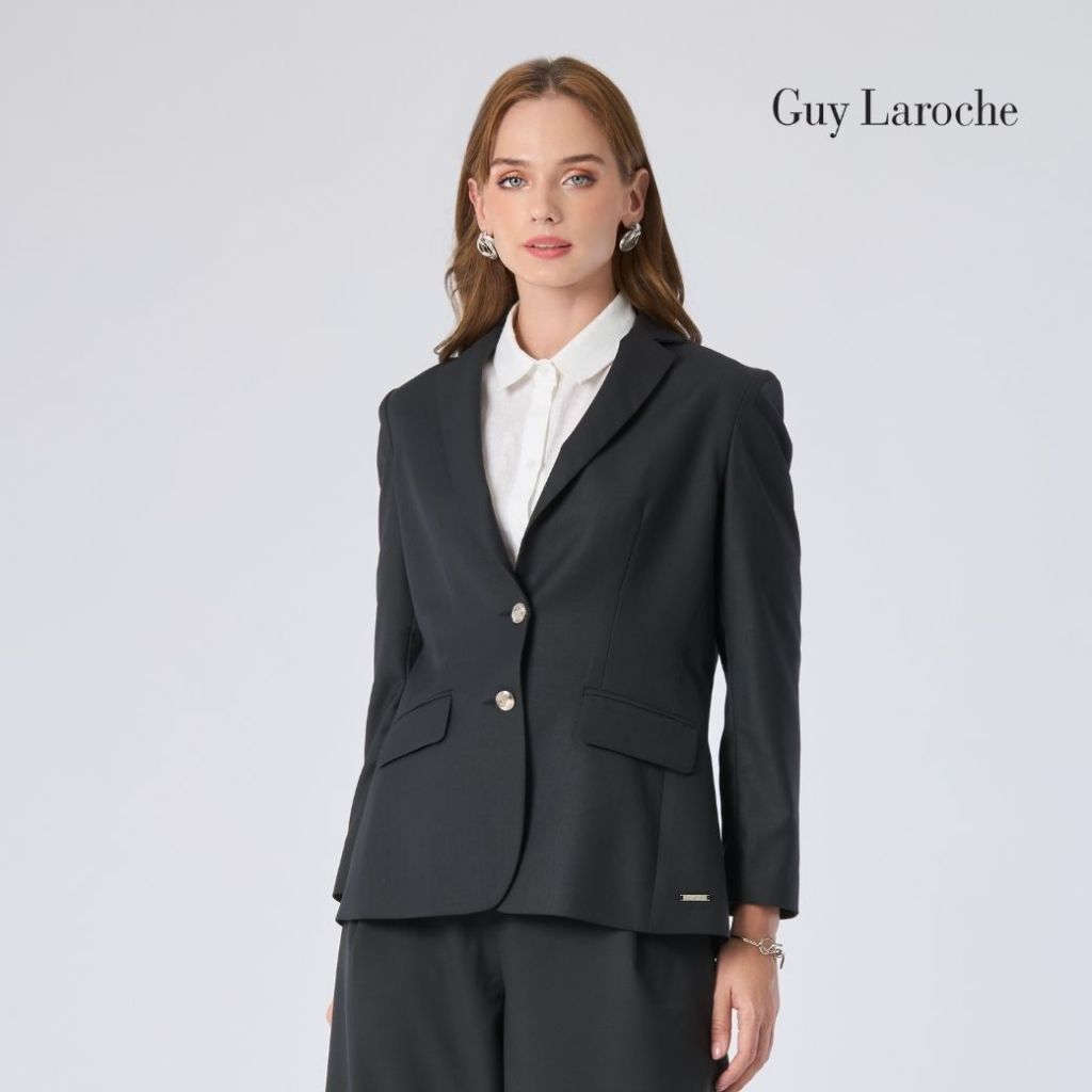 Guy Laroche สูททำงาน แขนยาว ผ่าป้ายด้านหลัง ไลท์ สูท เทาเข้ม GBD4DG