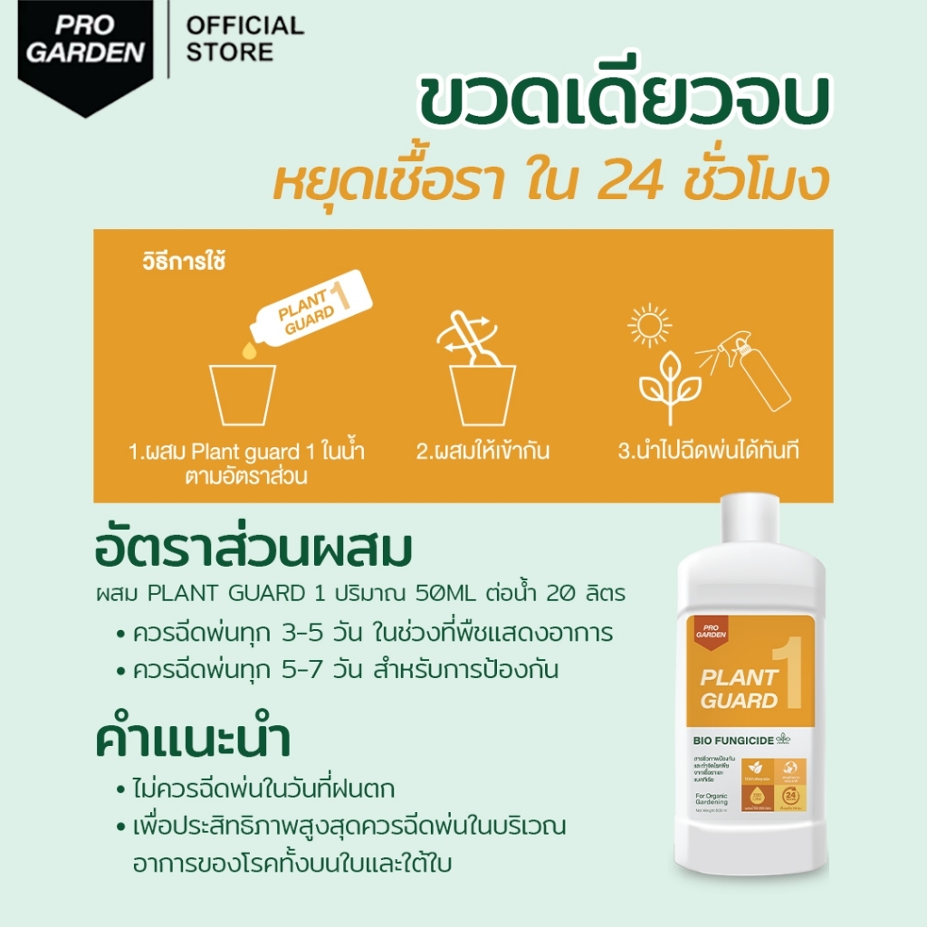 ราน้ำ 2 + เร่งราก 1 ProGarden ป้องกันและกำจัดโรคที่เกิดจากเชื้อรา - แบคทีเรีย สารสกัดจากธรรมชาติ - รูปที่ 4