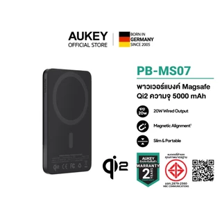 AUKEY Magnetic Wireless Power Bank Qi2 PB-MS Series พาวเวอร์แบงค์ ชาร์จไร้สาย 15W USB-C PD 20W/30W