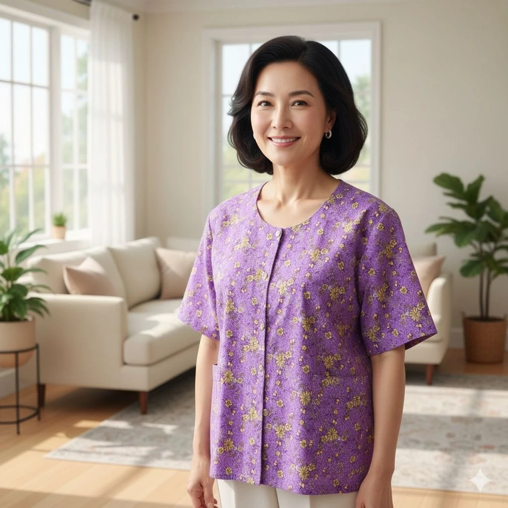 เสื้อคอกระเช้าลายดอก แขนสั้น Size M อก 40 ยาว 18 thumbnail 5