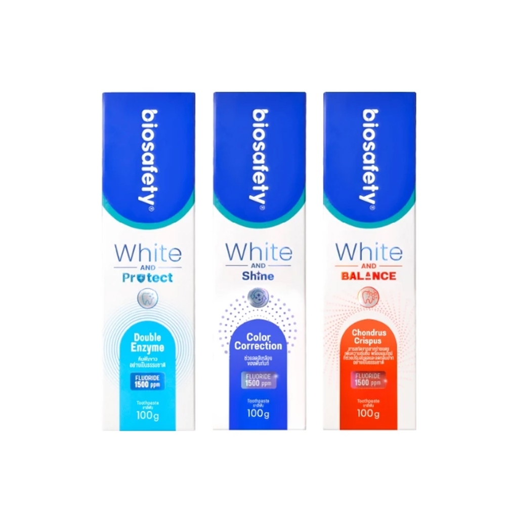 ยาสีฟัน Biosafety White AND Protect ( 1 หลอด 100 กรัม )