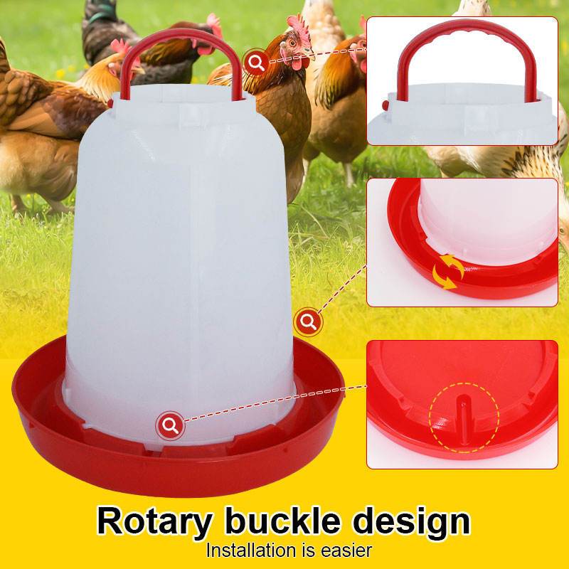 ขวดน้ำไก่ กระติกน้ำไก่ ที่ใส่น้ำไก่ ถังน้ำไก่ ขวดน้ำนก พลาสติกหนา สีแดง ขนาด ทนทาน 1.5L/2.5L/4L - รูปที่ 3