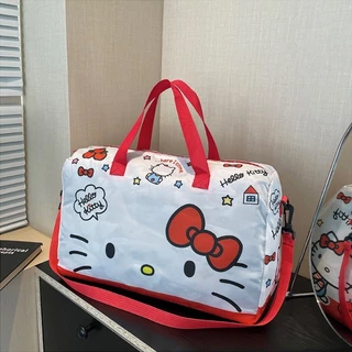 กระเป๋าเดินทางแบบพกพาสำหรับแมว หลายสี หลา Sanrio - คิตตี้ kitty ถุงเดินทางพับได้ ลายการ์ตูนน่ารัก กระเป๋าถือผู้หญิง