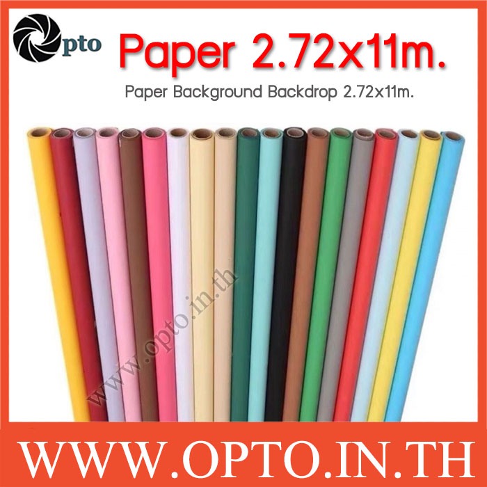 Paper Background Backdrop 2.72x11m. ฉากกระดาษ Seamless Paper ฉากกระดาษ ดำ ขาว เทา และฉากสี