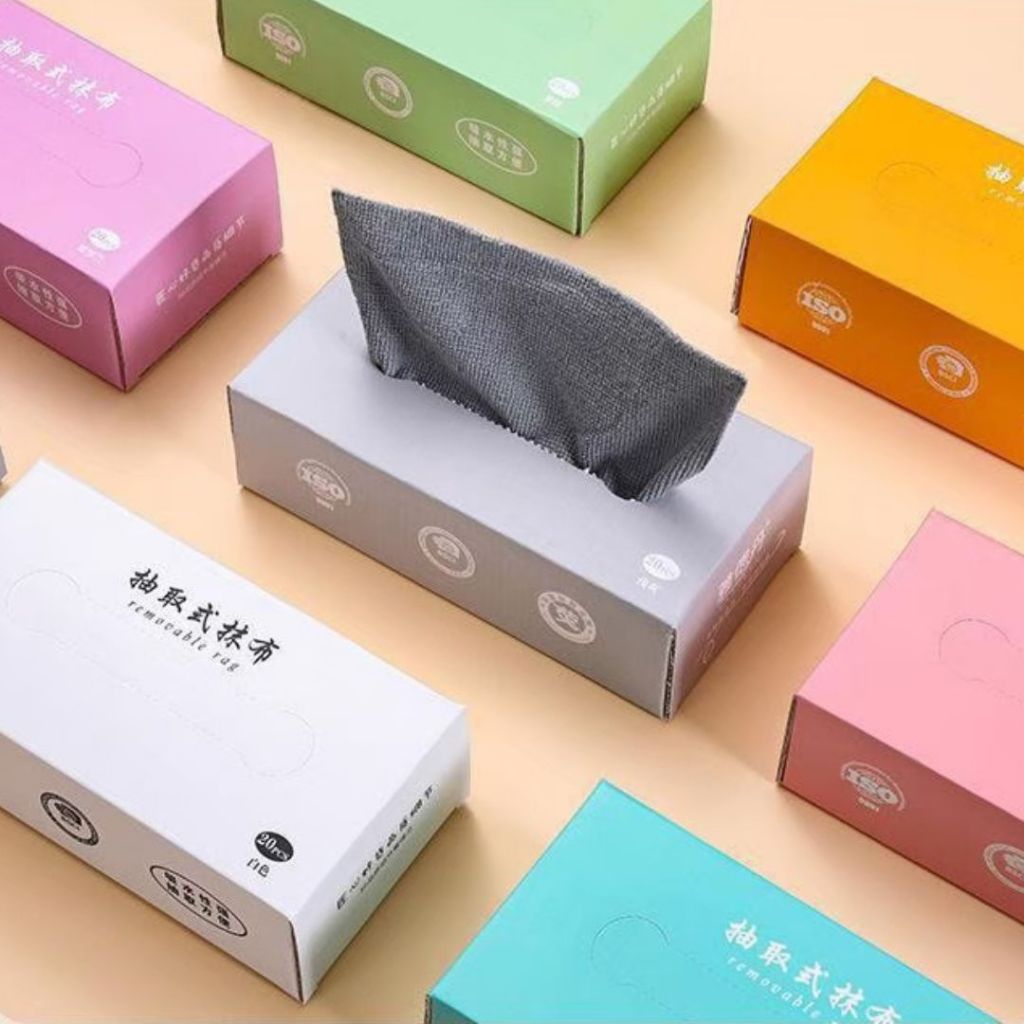 ผ้าไมโครไฟเบอร์ (แบบกล่อง) ดูดซับน้ำได้ดี ผ้าทำความสะอาดครัว อเนกประสงค์ ขนาด 20*20 CM. - รูปที่ 6