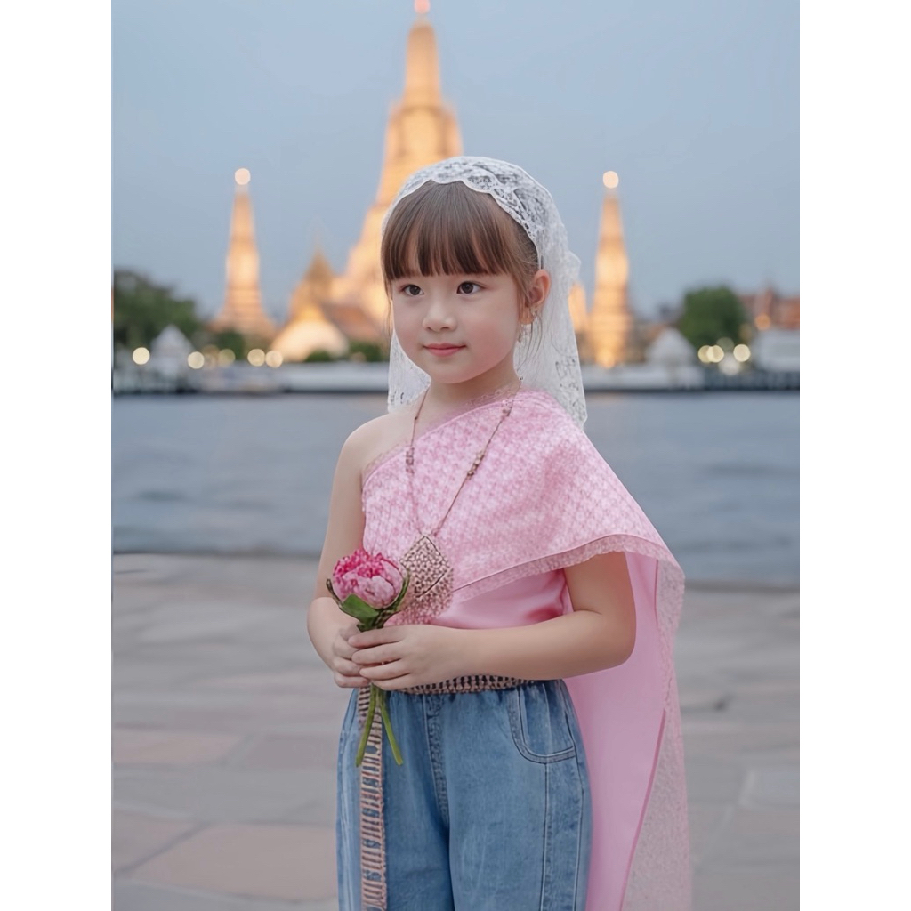 สไบเด็กผู้หญิง (เฉพาะสไบไม่รวมเครื่องประดับและกางเกง)