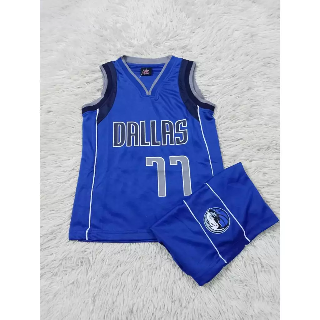 เสื้อบาสเก็ตบอลเด็ก+กางเกง เบอร์77 NBA DALLAS Mavericks ใหม่ล่าสุด