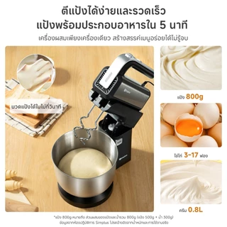 Simplus เครื่องผสมมัลติฟังก์ชั่นไฟฟ้า 2-in-1 Stand & Handheld Mixer ครีมวิปปิ้งครีมและแป้งเครื่องปั่นในครัว HMJH003