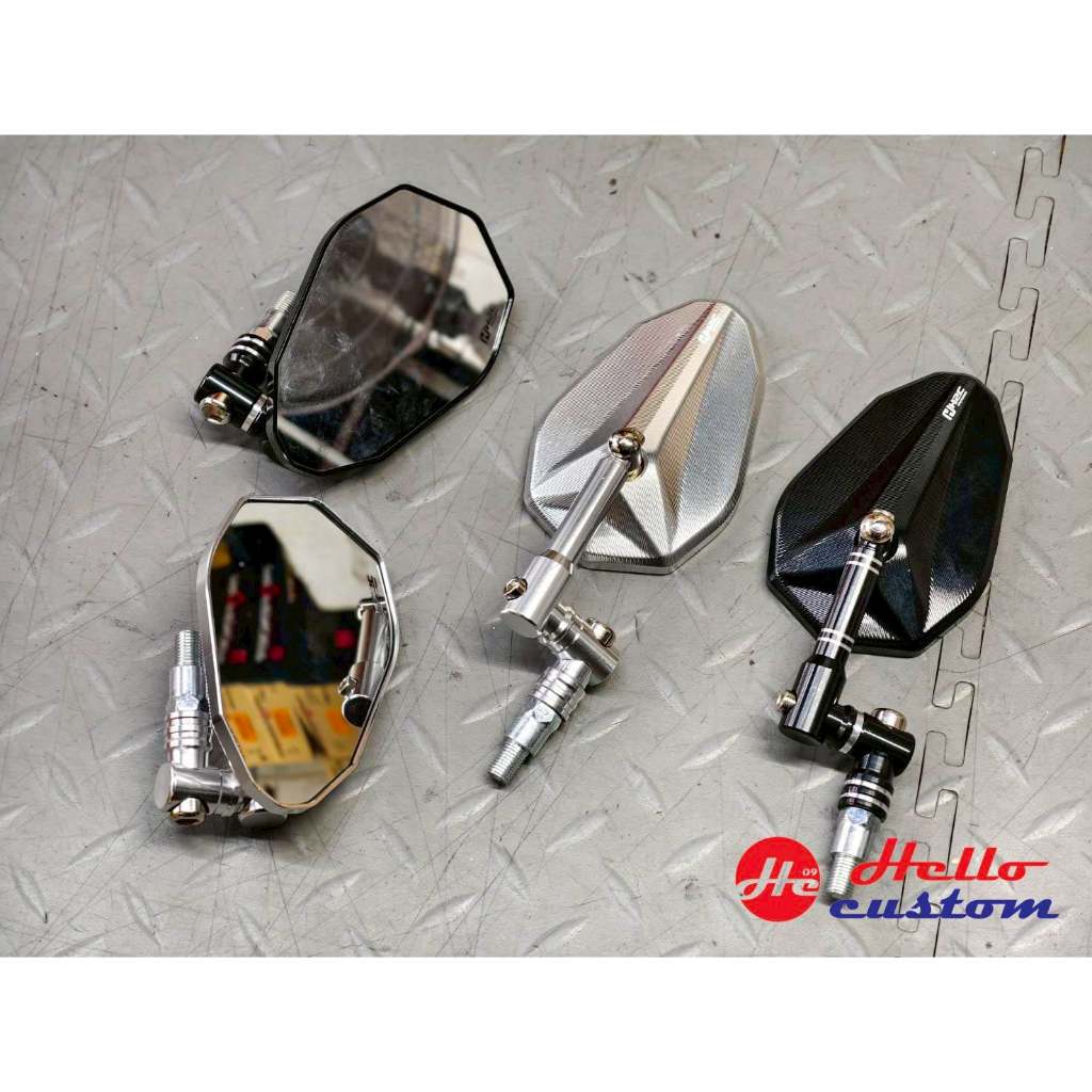 กระจก H2C V.2 ใส่ได้หลายรุ่น ** โลโก้ H2C กลับหัว ** กระจกมองข้าง H2C V.2