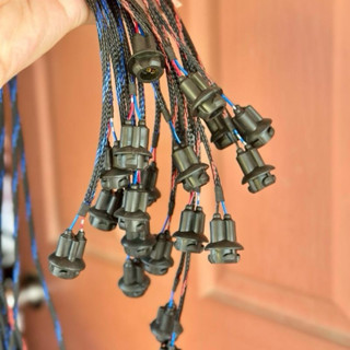 สายไฟวัดบูส ขั่วสายไฟหรี่วัดบูส แบบหัวยาง ยาว 75 ซม. สายถักห…