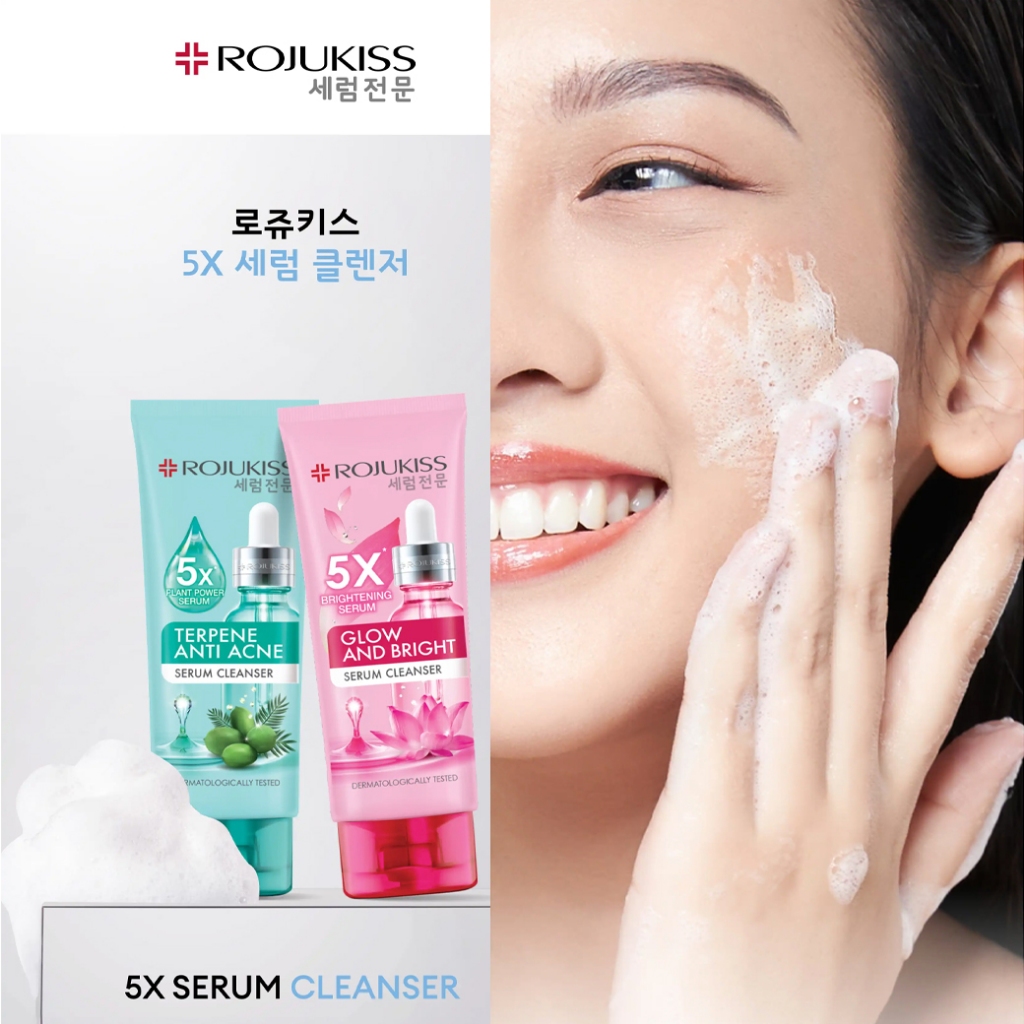 Rojukiss 5X SERUM CLEANSER โรจูคิส ผลิตภัณฑ์โฟมล้างหน้า 2สูตร 100ml.