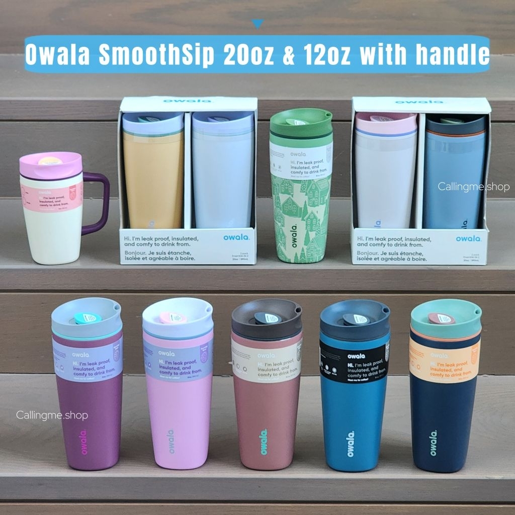[พร้อมส่งในไทย] Owala SmoothSip Slider 12oz, 20oz เก็บร้อน-เย็นได้ คว่ำไม่หก ของแท้จากอเมริกา 🇺🇲