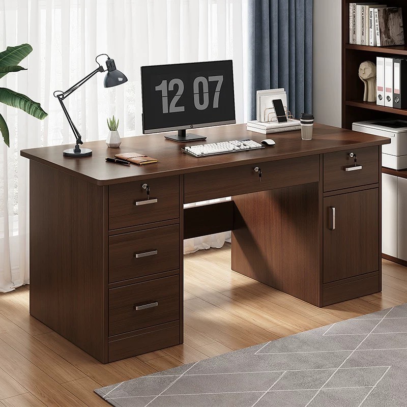 โต๊ะทํางาน มีกุญแจล็อค โต๊ะคอมพิวเตอร์มีลิ้นชัก Computer Desk ไม้คุณภาพ ดีไซน์สวย แข็งแรง