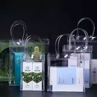 แบรนด์ถุงของขวัญ PVC ใส แบบหูหิ้ว กันน้ำ100%+กันรอย สำหรับงานแต่งงาน/วันเกิด/งานวัด ถุงแพ็คเกจจิ้งพรีเมียม คุณภาพสูง