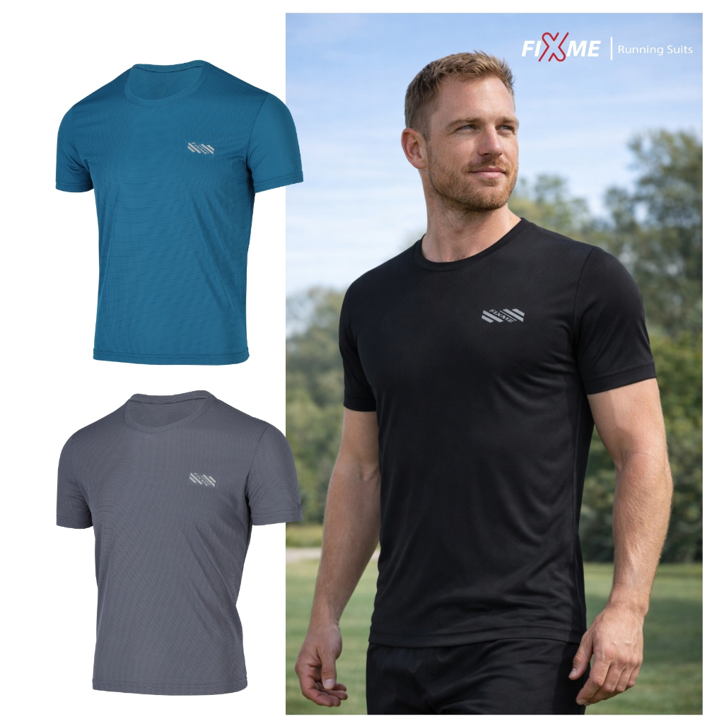 เสื้อวิ่งแขนสั้น FIXME BREEZE RUN เสื้อวิ่งผู้ชาย