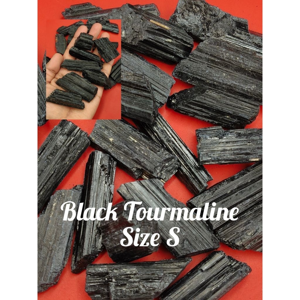 🖤 เเบลคทัวร์มาลีน ผลึกก้อน สีสวย ธรรมชาติ ขนาดพอประมาณ ขนาดน่ารักๆ มีให้เลือกหลายเเบบ ( Black Tourmaline )