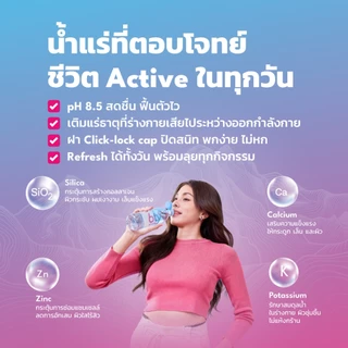 [ส่งฟรี] 1250ml 6 แพ็ก 36 ขวด นํ้าแร่ 6ty Degrees Mineral Water น้ำแร่ธรรมชาติ 100% จากแหล่งน้ำแร่เชียงดาว
