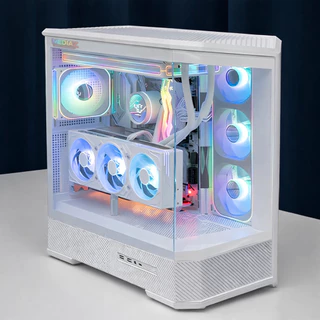 ส่งทันที พัดลม ซ่อนสาย ไฟ8ตำแหน่ง+ ดำ ขาว LK Jonsbo ZB-120 240 360 ZA 140 mm pwm argb fan MediaZShop