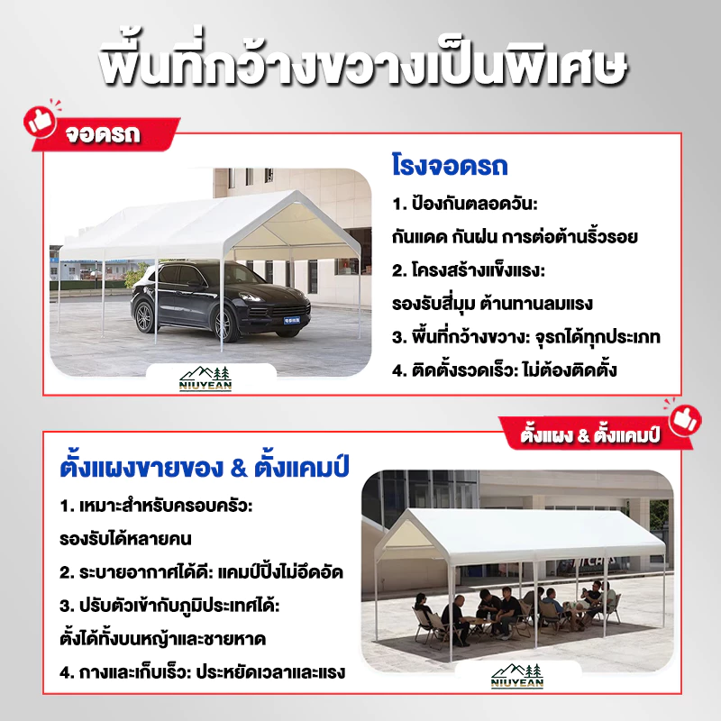 NIUYEAN เต็นท์พับ โครงเหล็กหนา thumbnail 9