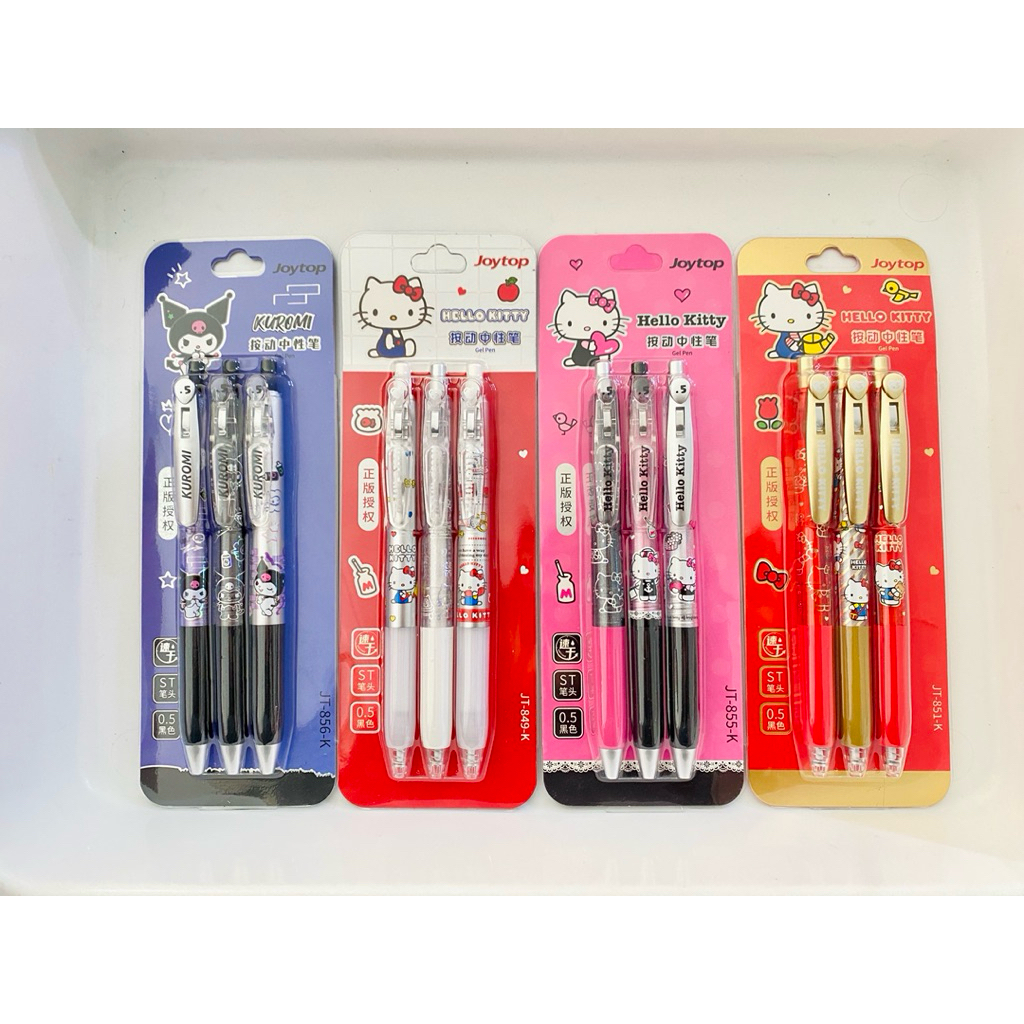 ปากกาเจล แพ้ค 3 ด้าม งานลิขสิทธิ์แท้ joytop หัว 0.5 หมึกสีดำ (แถมไส้น้ำเงิน) ราคา 1 แพ้ค