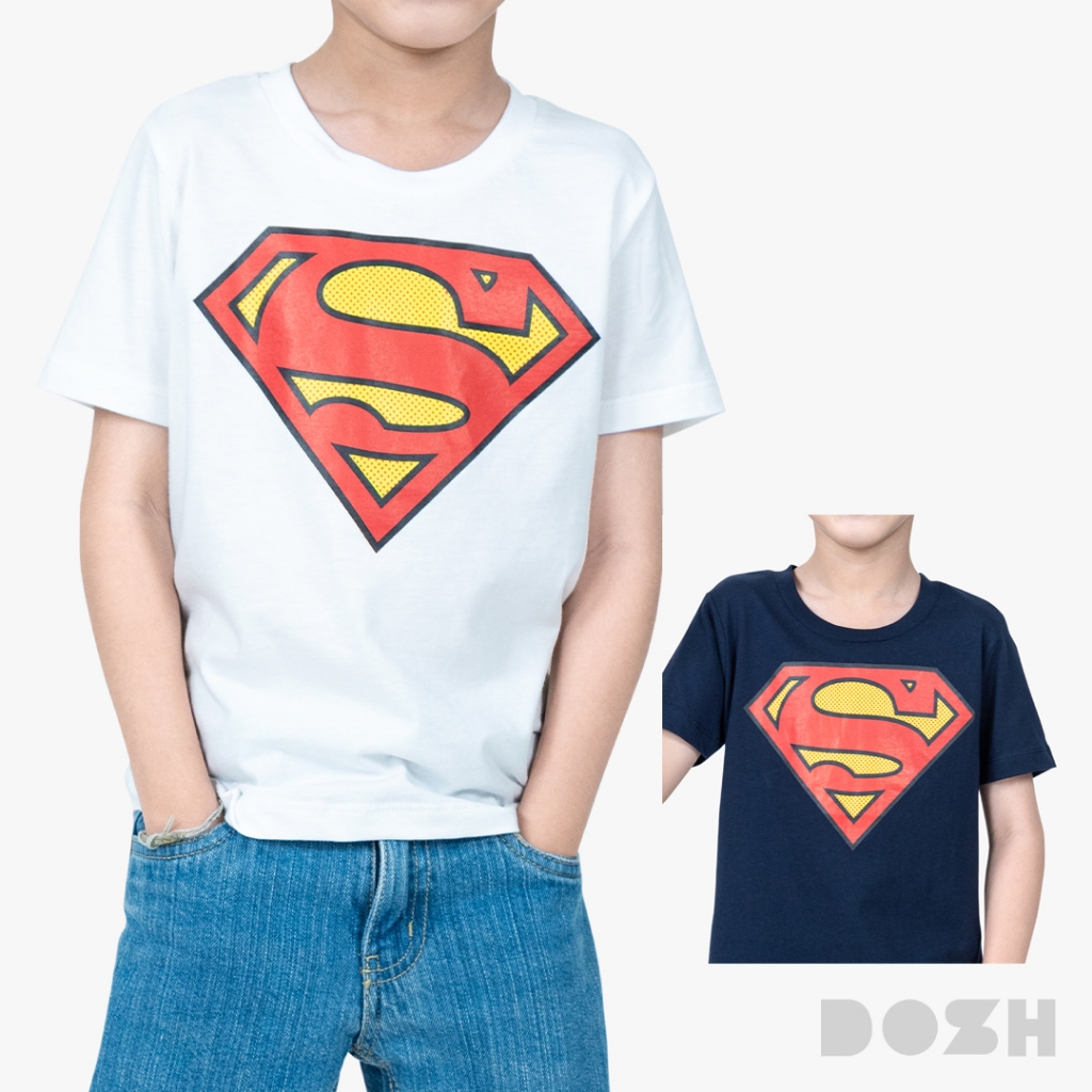 DOSH BOY'S T-SHIRTS SUPERMAN เสื้อยืดคอกลมเด็กชาย 2สี (ขาว-น้ำเงินเข้ม) DSBT5129 (4-12)