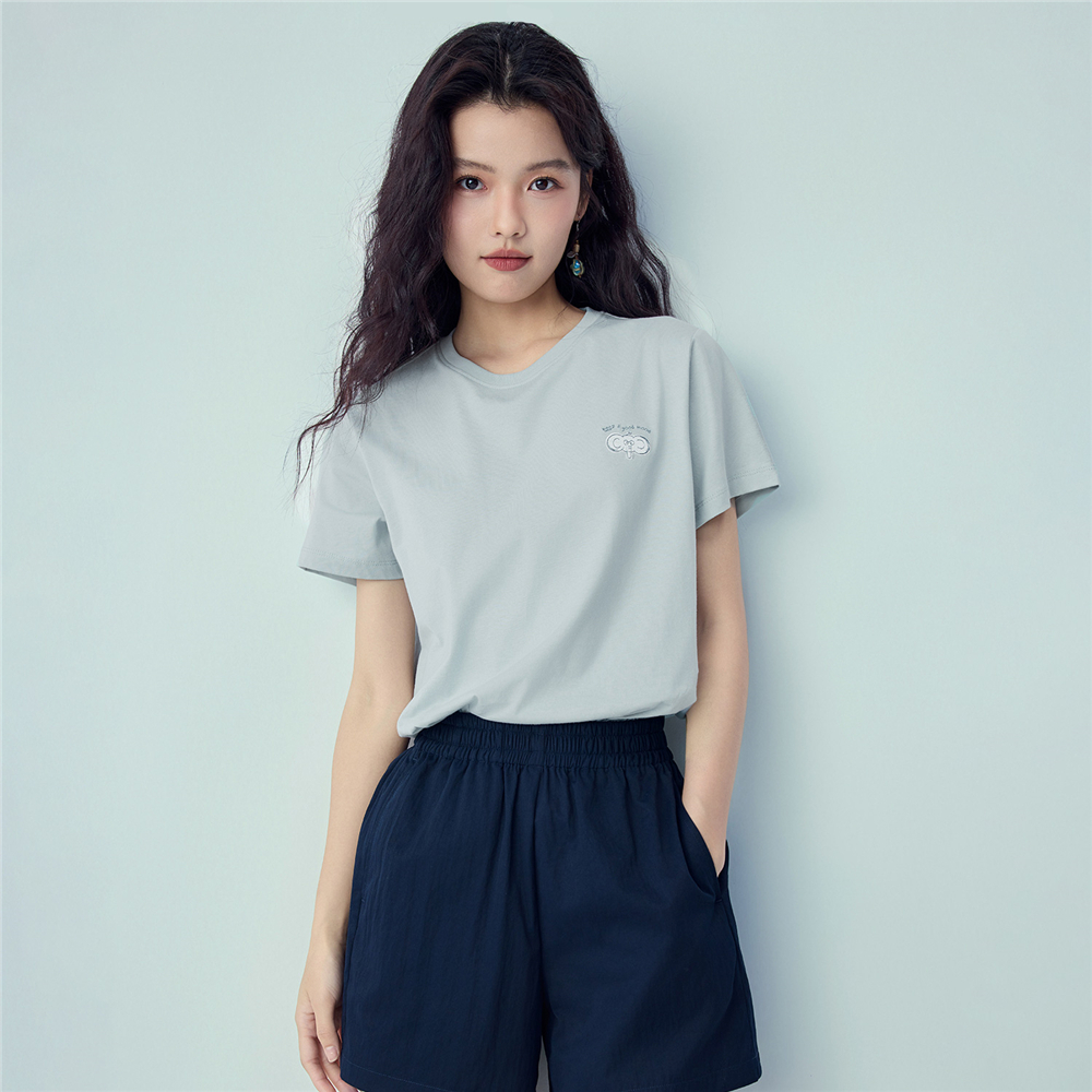 GIORDANO (Online Exclusive) เสื้อยืดผู้หญิง Women' s Cotton Regular Tee 13326305