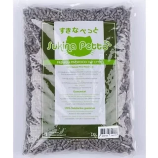 ทรายแมว เปลือกไม้สน Sukina Petto 10L ไม่จับตัวเป็นก้อน ใช้งานดี เก็บกลิ่นเยี่ยม (เหมาะใช้กับกระบะทราย2ชั้น)