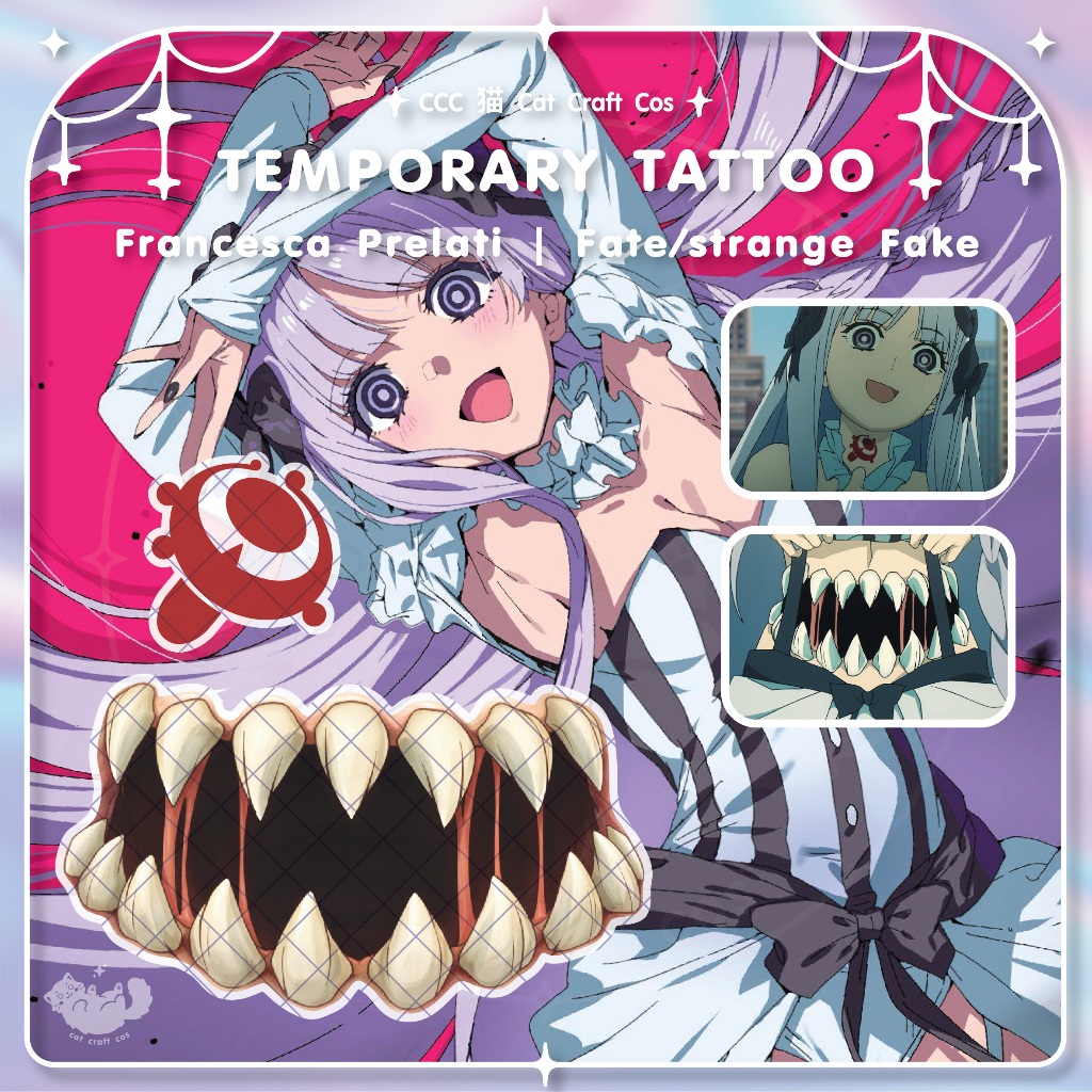 Francesca Prelati ฟรานเชสก้า Fate/strange Fake Tattoo แทททูชั่วคราวลอกลายน้ำ คอสเพลย์ | CCC猫