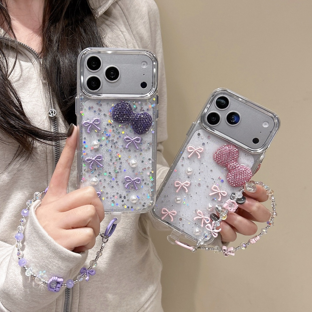AD573 New case เคสเรซิ่นโบว์ ขอบนิ่ม ลายน่ารัก สำหรับI11-17PM กันกระแทกอย่างดี สินค้าพร้อมจัดส่งจากไทย