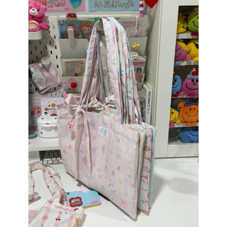 carryme-ถุงผ้าลายพิเศษ⭐️รุ่นประหยัด แถมโบว์ มีซัป ผ้าบาง มีกระดุมแม่เหล็ก ใส่ A4 iPad Pro 13 MacBook