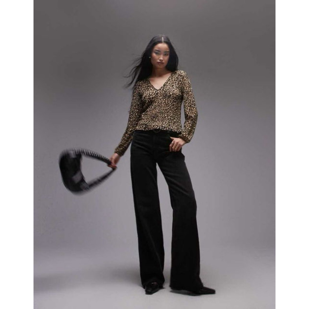 MNG ANIMAL-PRINT BLOUSE 🤎🖤