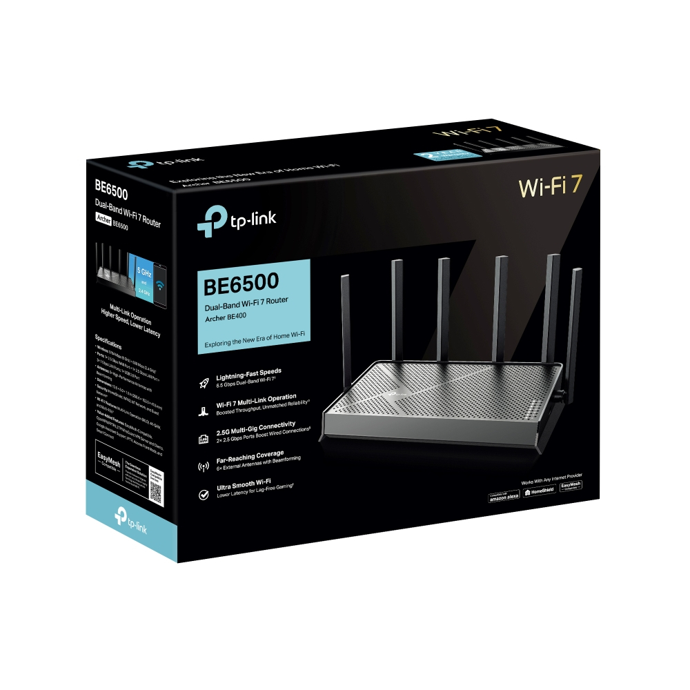 ROUTER (เราเตอร์) TP-LINK Archer BE400 V.1 BE6500 Dual-Band Wi-Fi 7 Router
