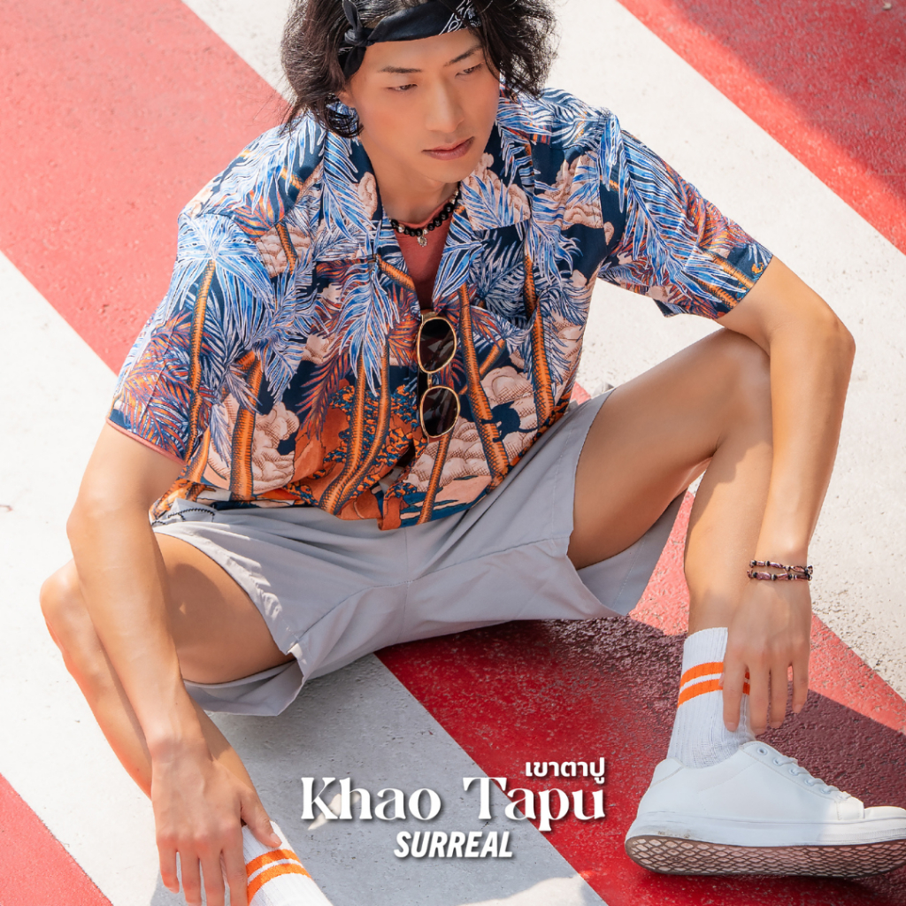 Surreal เสื้อฮาวายลาย  “เขาตาปู“ Rayon100% Aloha shirt
