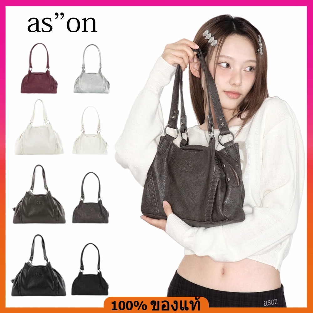 🇰🇷 แท้ 💯%【ASON】BONITA MINI BIG BAG -BLACK/SILVER/RED/BROWN/IVORY