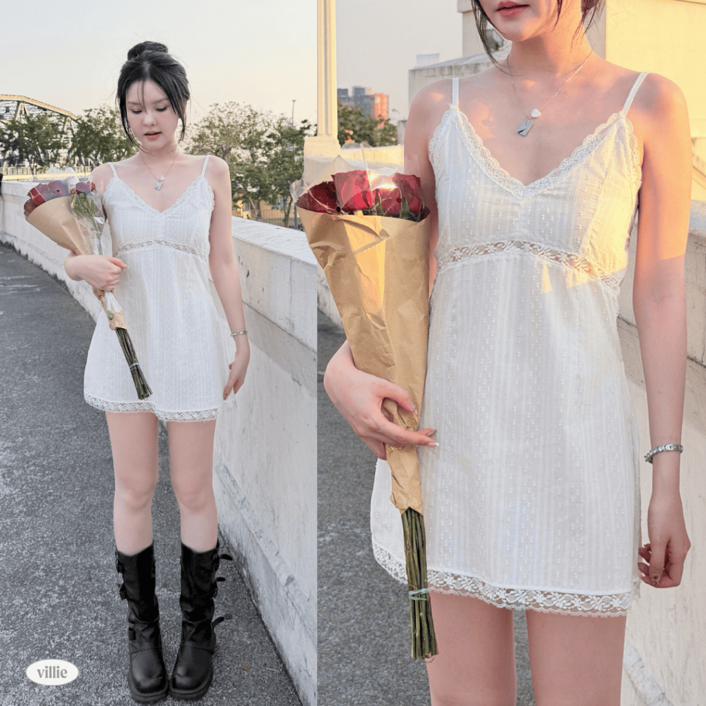 villie Puppy love Dress เดรสสั้นผ้าลูกไม้