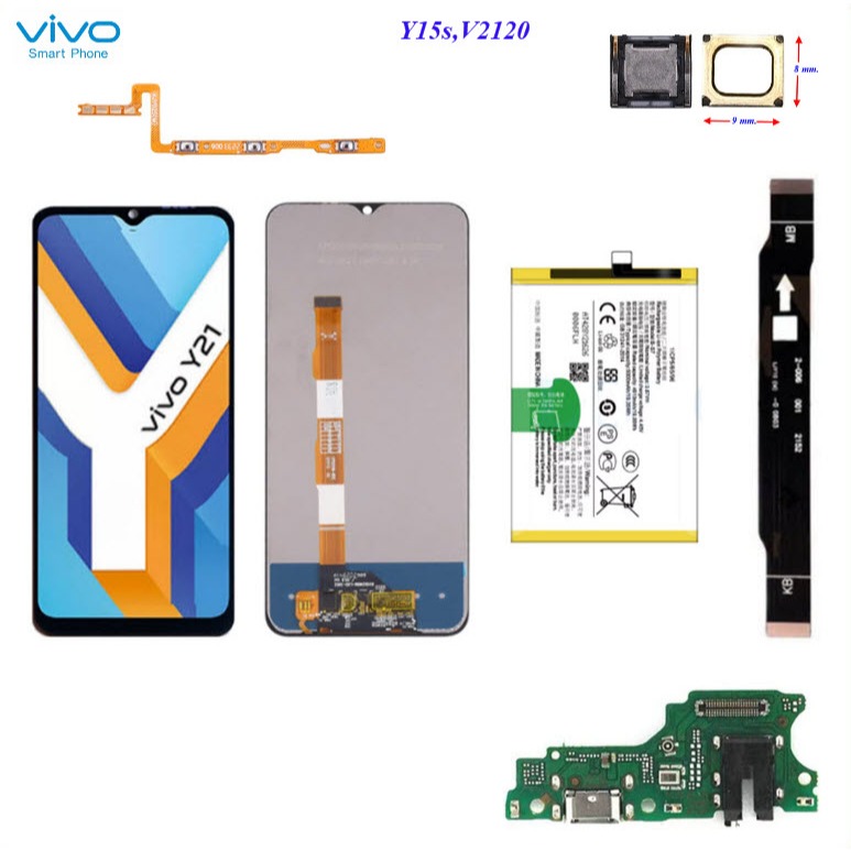 อะไหล่มือถือ Vivo Y15s,V2120/สายแพร/ลำโพงหูฟัง/แบต B-S7/หน้าจอ LCD