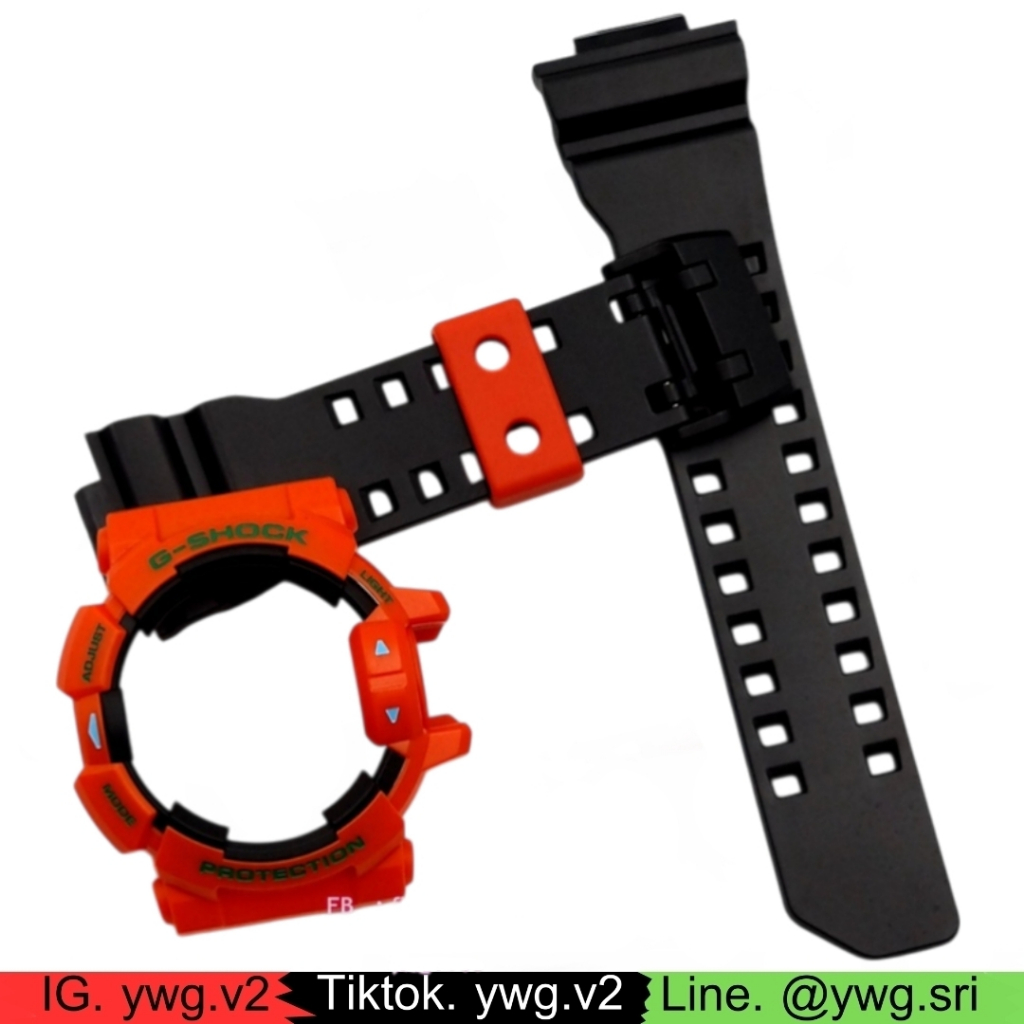 กรอบสาย G-SHOCK แท้✅ กรอบส้ม สายดำกึ่งเงา ใส่ได้กับรุ่น GA-400 ,GBA-400 สายนาฬิกาข้อมือ สินค้าคุณภาพ