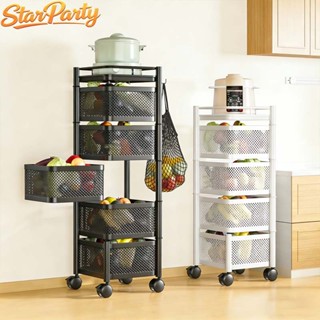 ชั้นวางของในครัว ตู้เข้ามุม ตะกร้าผักแบบหมุนได้ ตะกร้าผลไม้ …