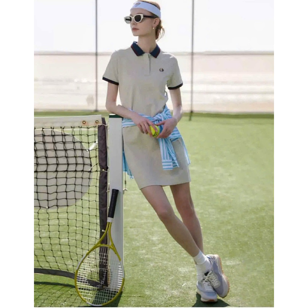HAZZY Polo dress เดรสสีเทา สีจริงตามรูปนางแบบใส่  ทรงตรง งานแท้ ป้ายครบ ผ้าดีมาก ในช้อป 2,990฿