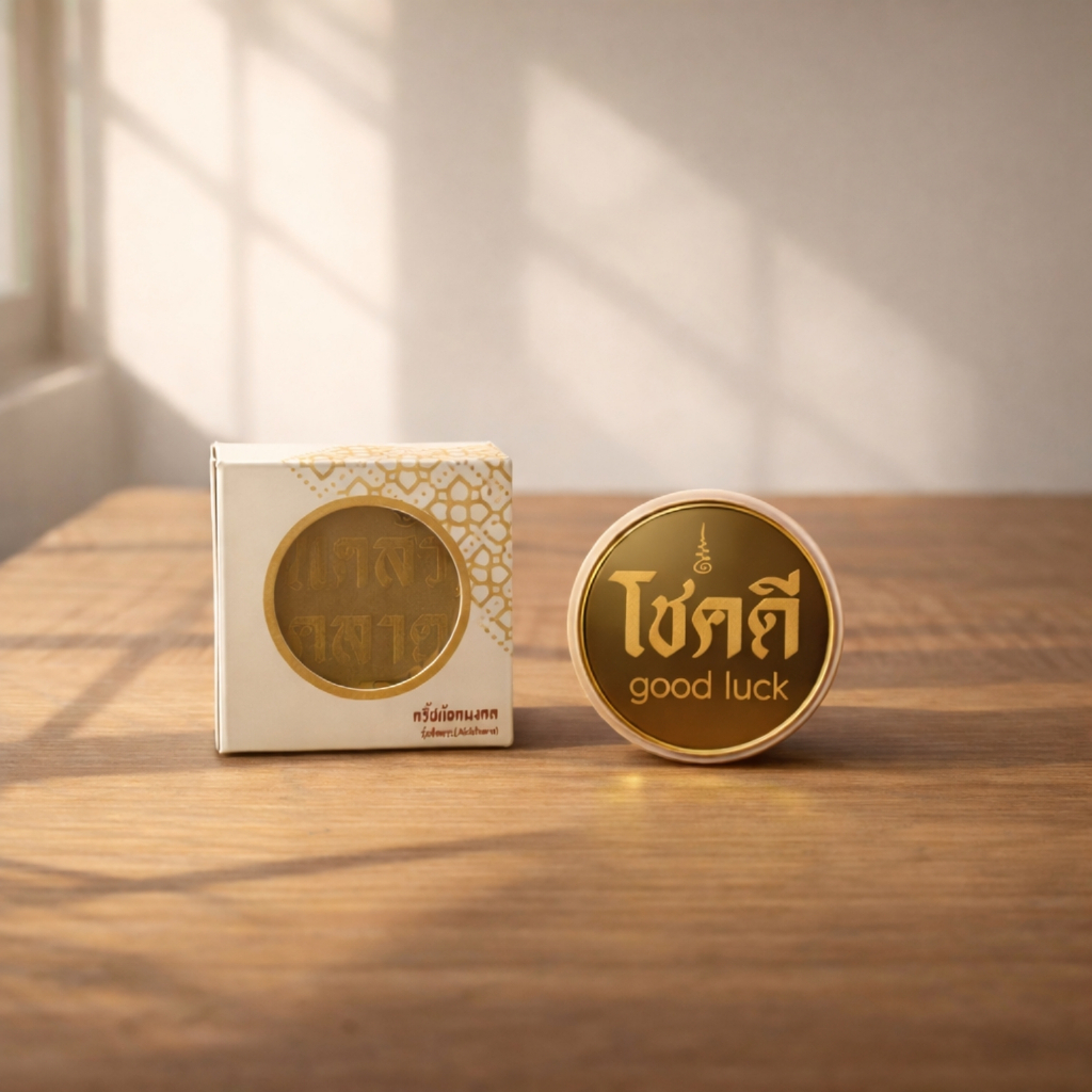 ของขวัญมงคล กริ๊บต๊อกสายมู ป้ายกระจกทองเลเซอร์คำมงคล พร้อมกล่องสุดเท่ พกดวงไปทุกที่ GRT888gift