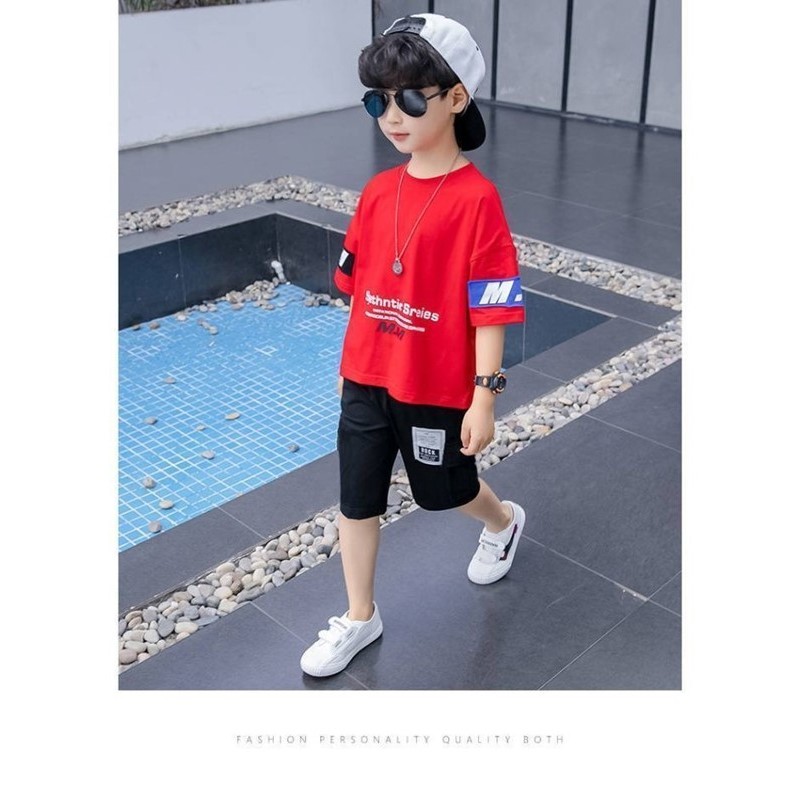 （เสื้อผ้า + กางเกง）ฤดูร้อนเด็กชายแขนสั้นสูท 2026 ใหม่เด็กกางเกงคาปรีบางขนาดกลางขนาดใหญ่เด็กสองชิ้นชุดเกาหลี ราคา ถูกที่สุด ดีลบีเคเค แกลเลอรีภาพที่ 7