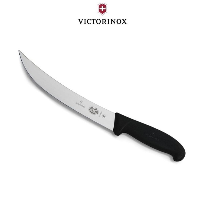 Victorinox Breaking Knife Narrow Curved - Black มีดทำครัว มีดครัว มีดหั่น มีดสับ มีดแล่เนื้อ มีดสไลด์ 8 นิ้ว