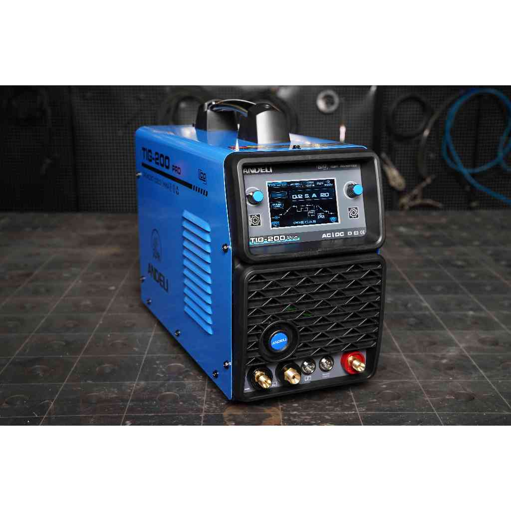 ANDELI ตู้เชื่อมอาร์กอน ACDC  TIG-200P LCD เต็มระบบ เชื่อม อลู เหล็ก เลส ไทเทเนียม 112-3004 (สีฟ้า)