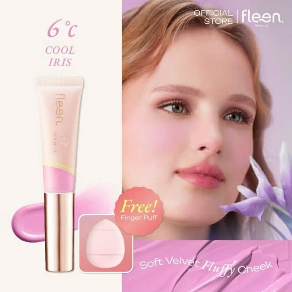 (หมด 27/03/2026) Fleen Beauty Soft Velvet Fluffy Cheek เบอร์ Cool Iris ฟลีนบิวตี้ บลัชออน เนื้อละมุน